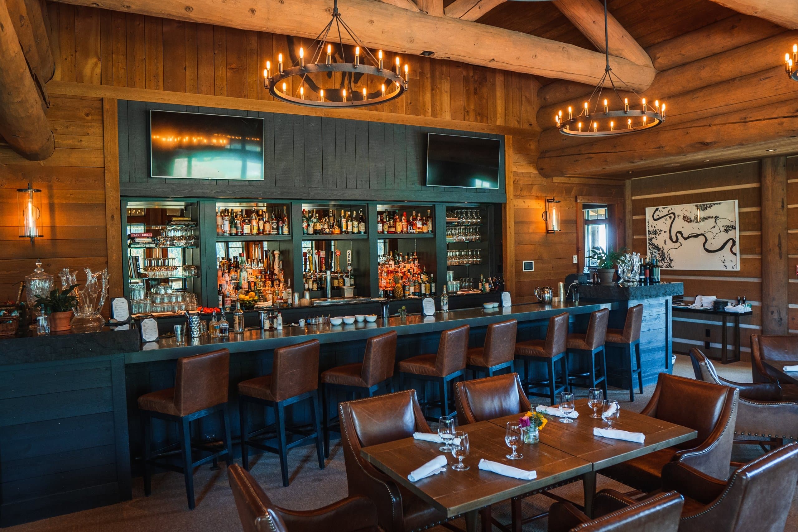 the interior of a bar at Snake River Sporting Club