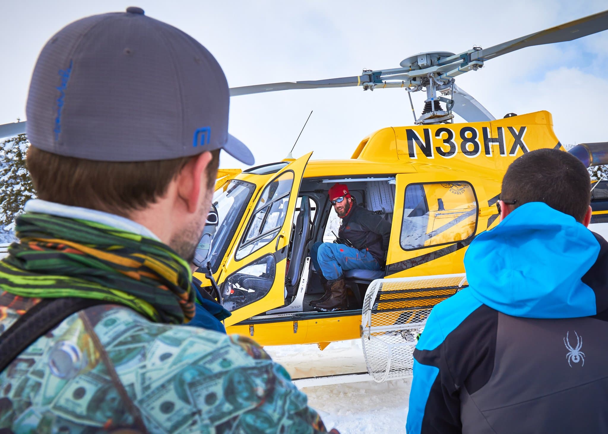 Helicopter landing at Snake River Sporting Club