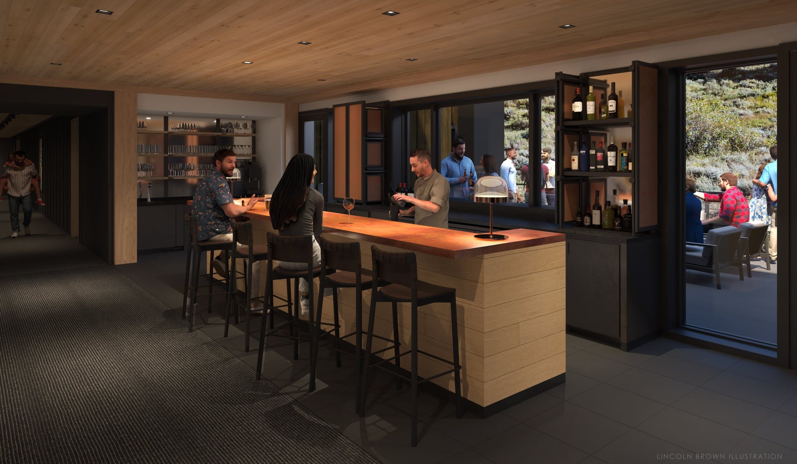 A rendering of the Dark Sky Bar at Snake River Sporting Club