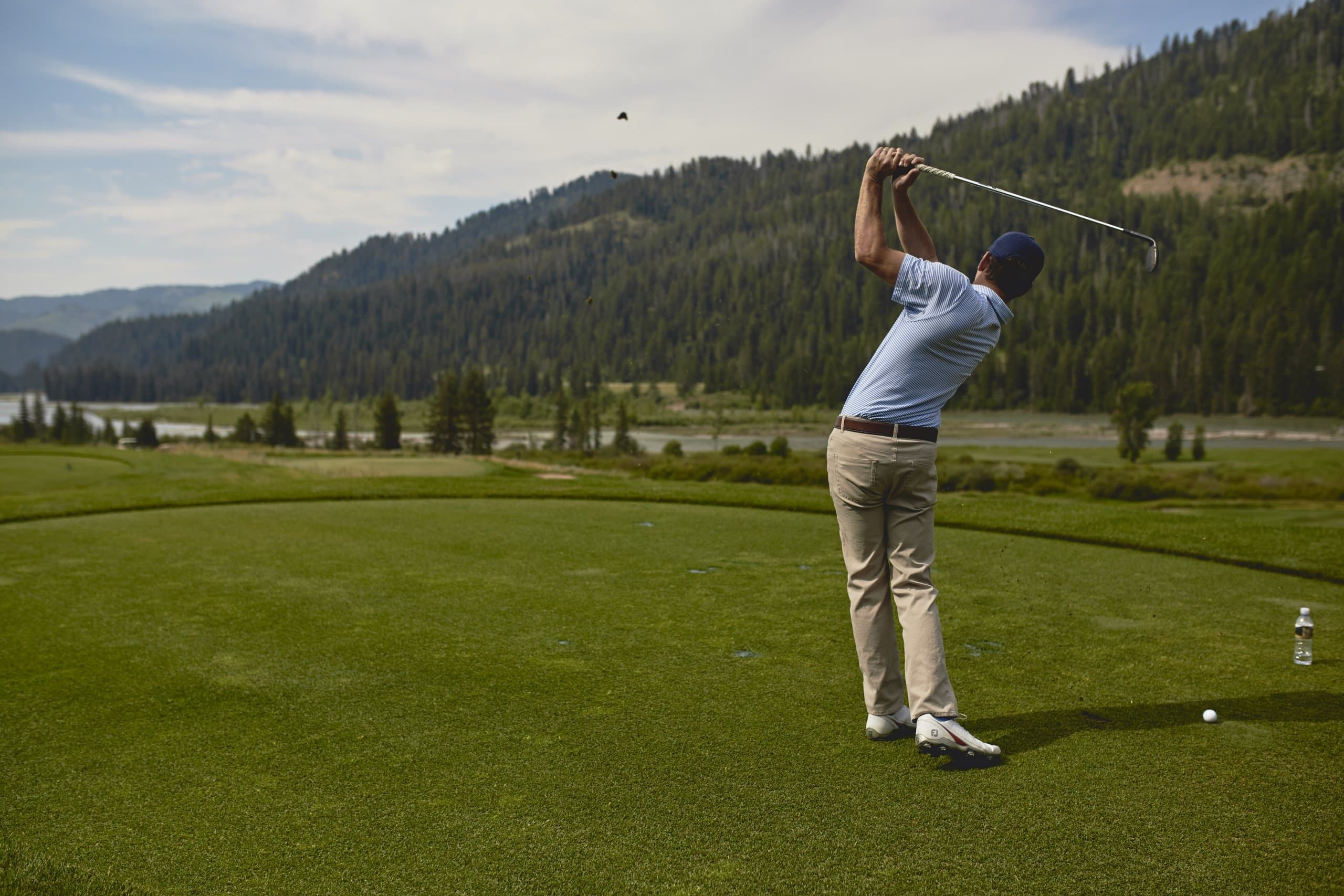 A golfer at Snake River Sporting Club