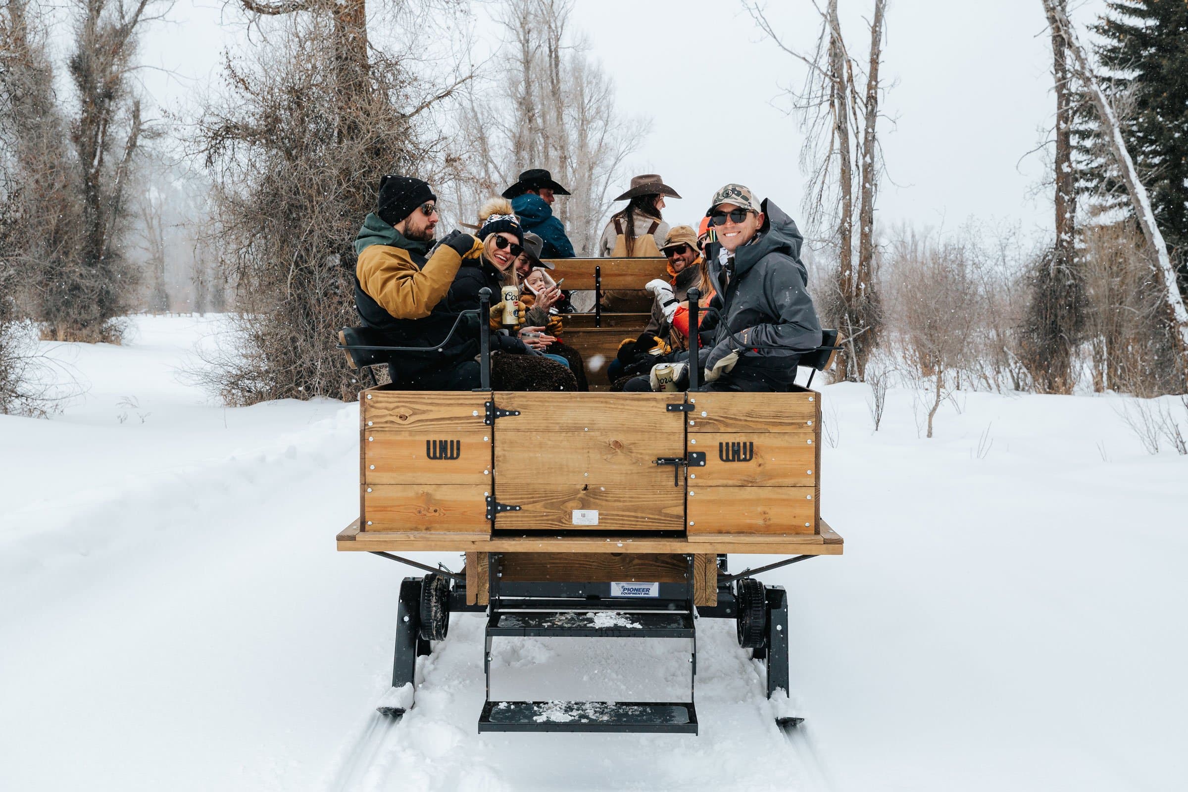People on a sleigh ride
