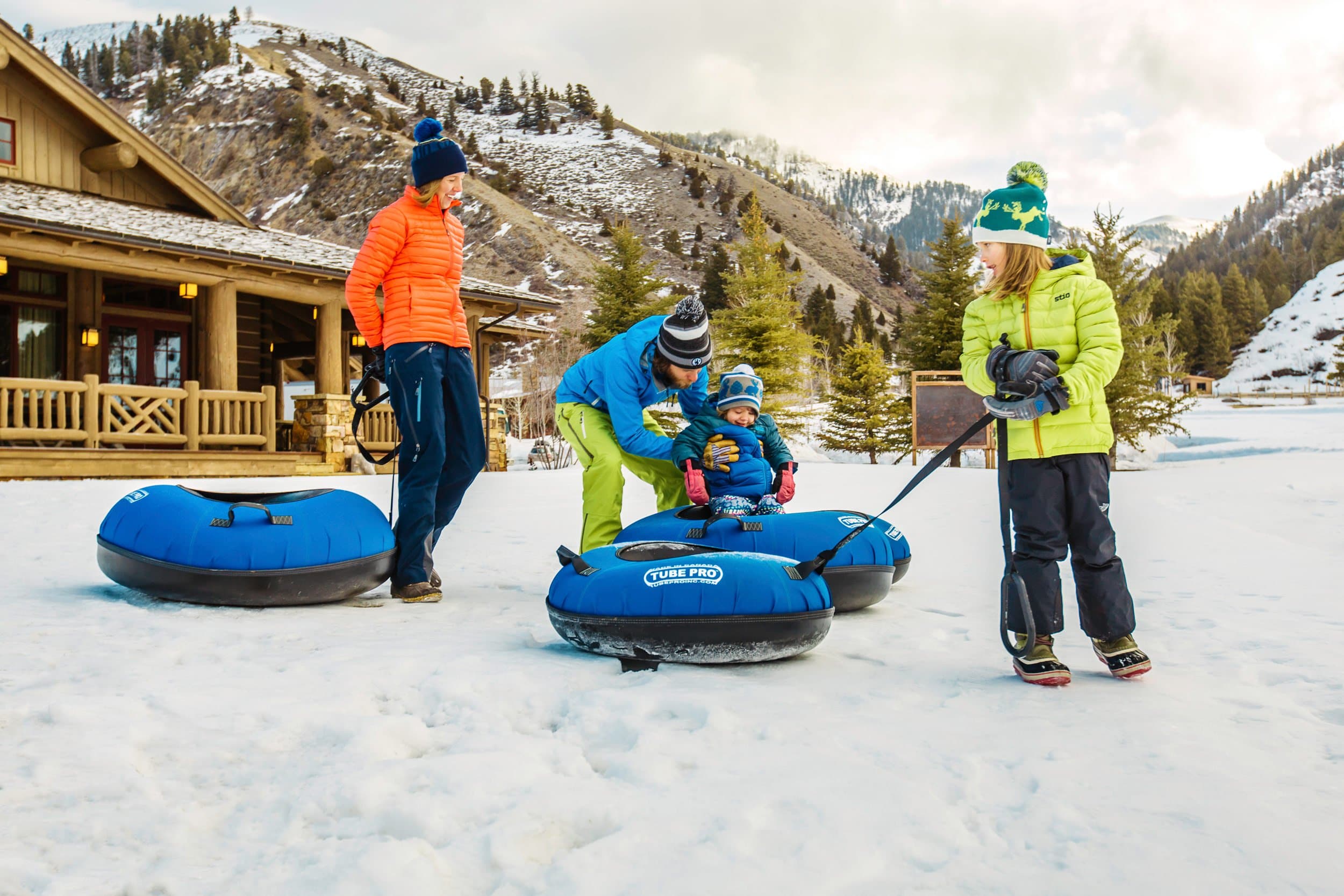 Tubing Family At Teton Mountain Resort