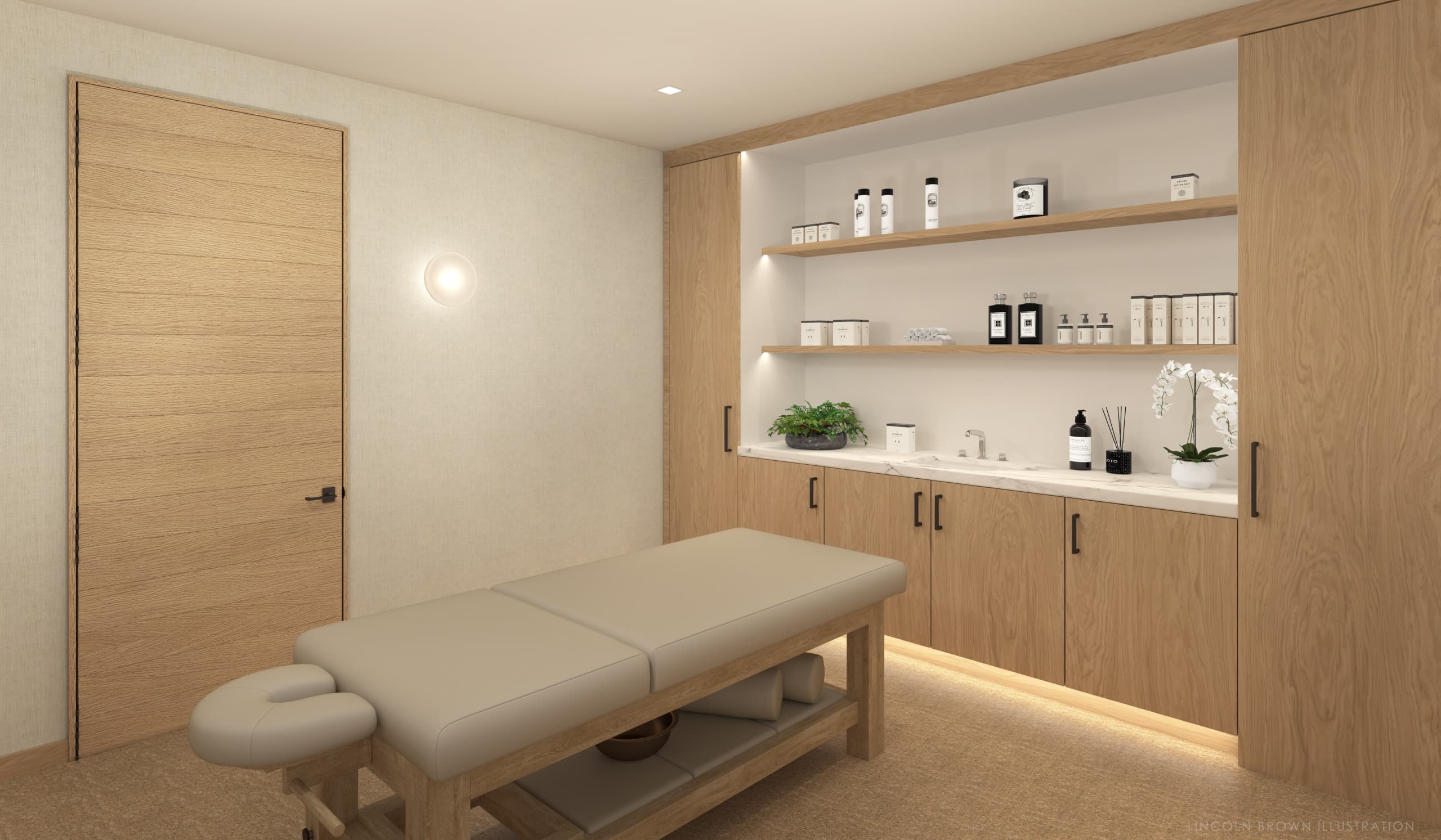 rendering of the SRSC spa room