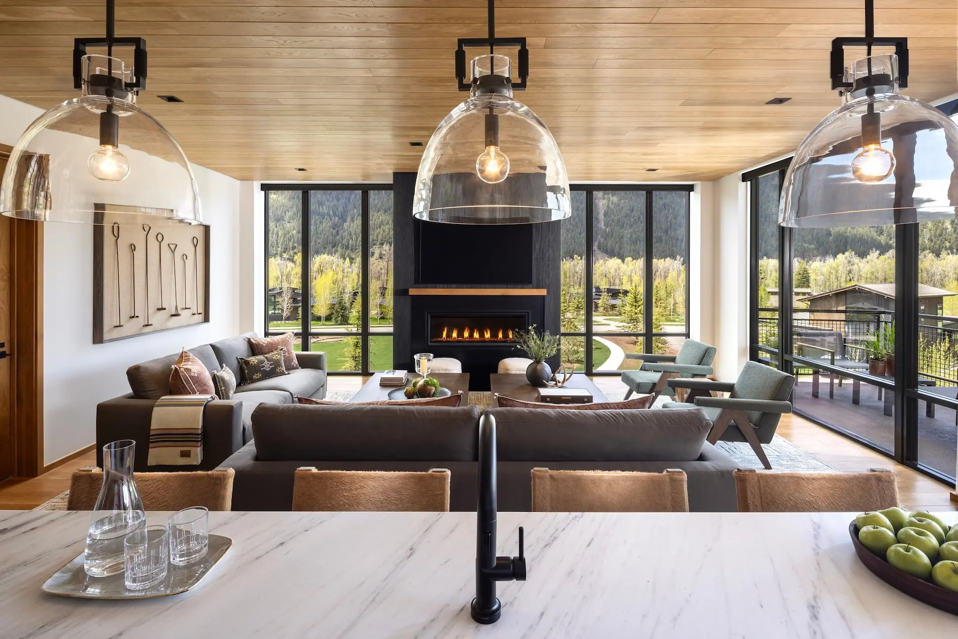 Kitchen and Living room view of Canopy Suites at the Sylvan Lodge