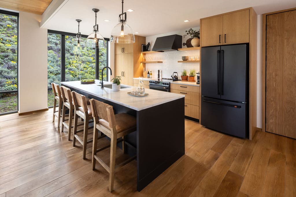 dining room with exterior view