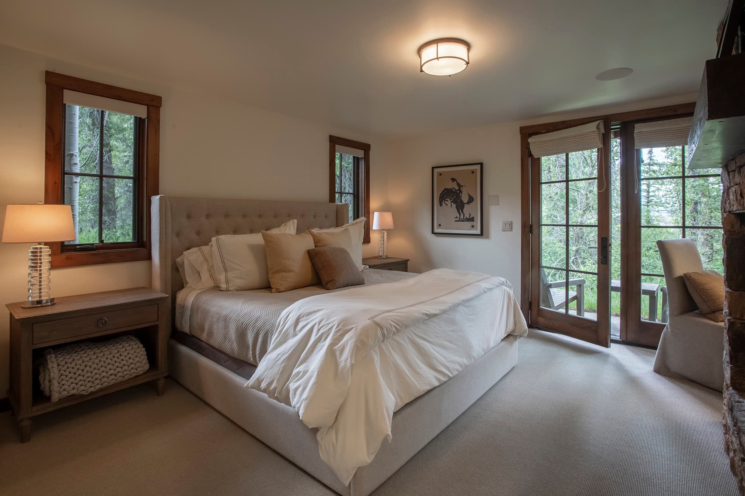 Second king bedroom in Martin Creek Cottage part of the Private Residence Collection at Snake River Sporting Club in WY.