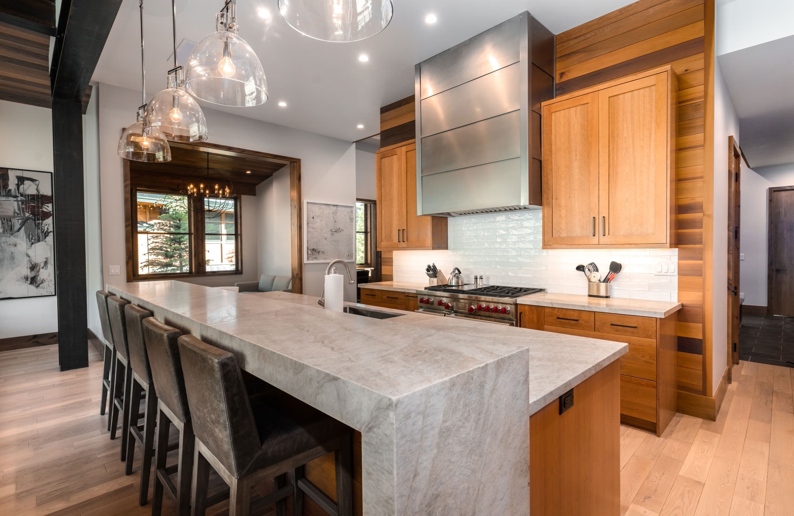 Caddis Cabin kitchen and living space