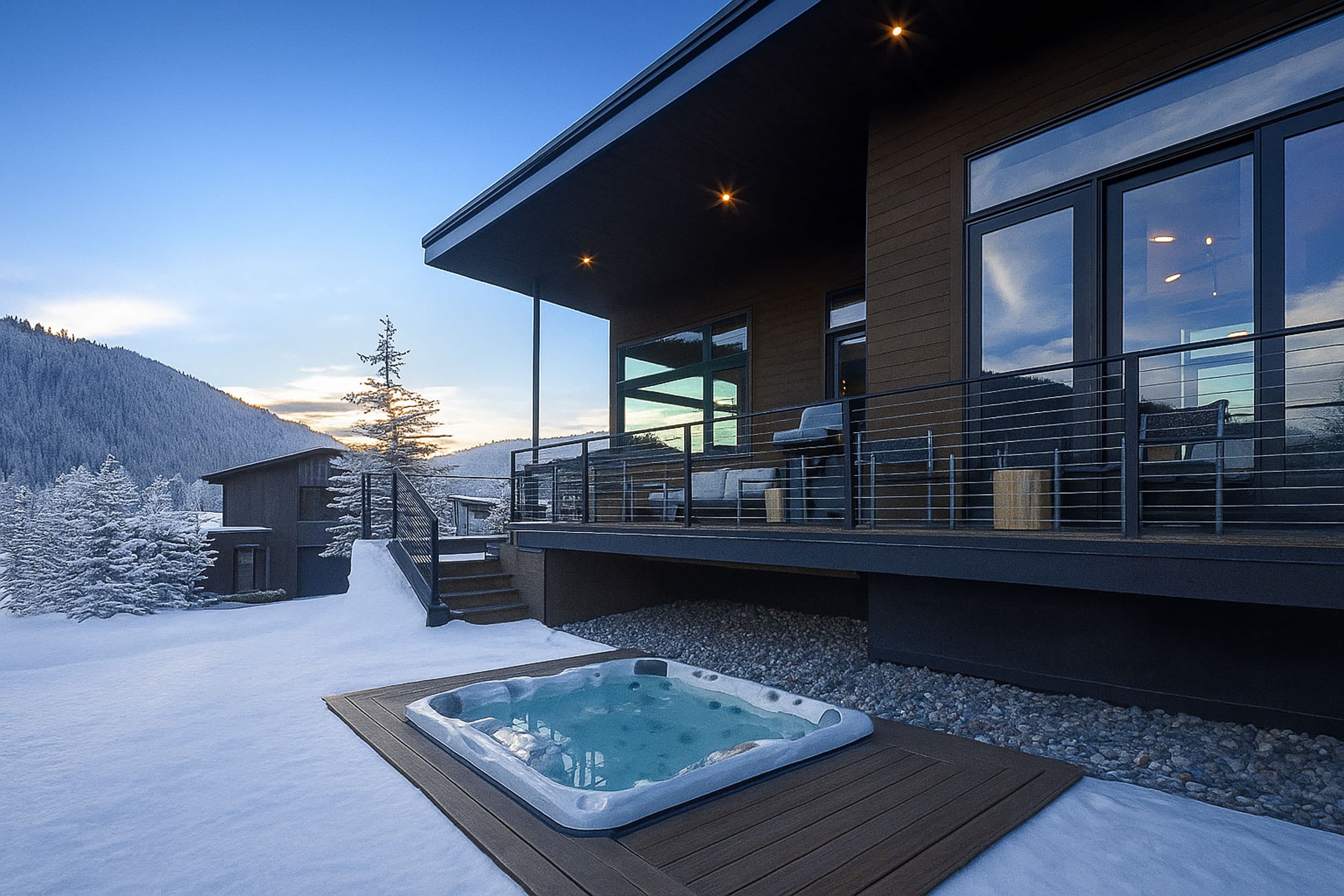 Hot Tub In The Snow
