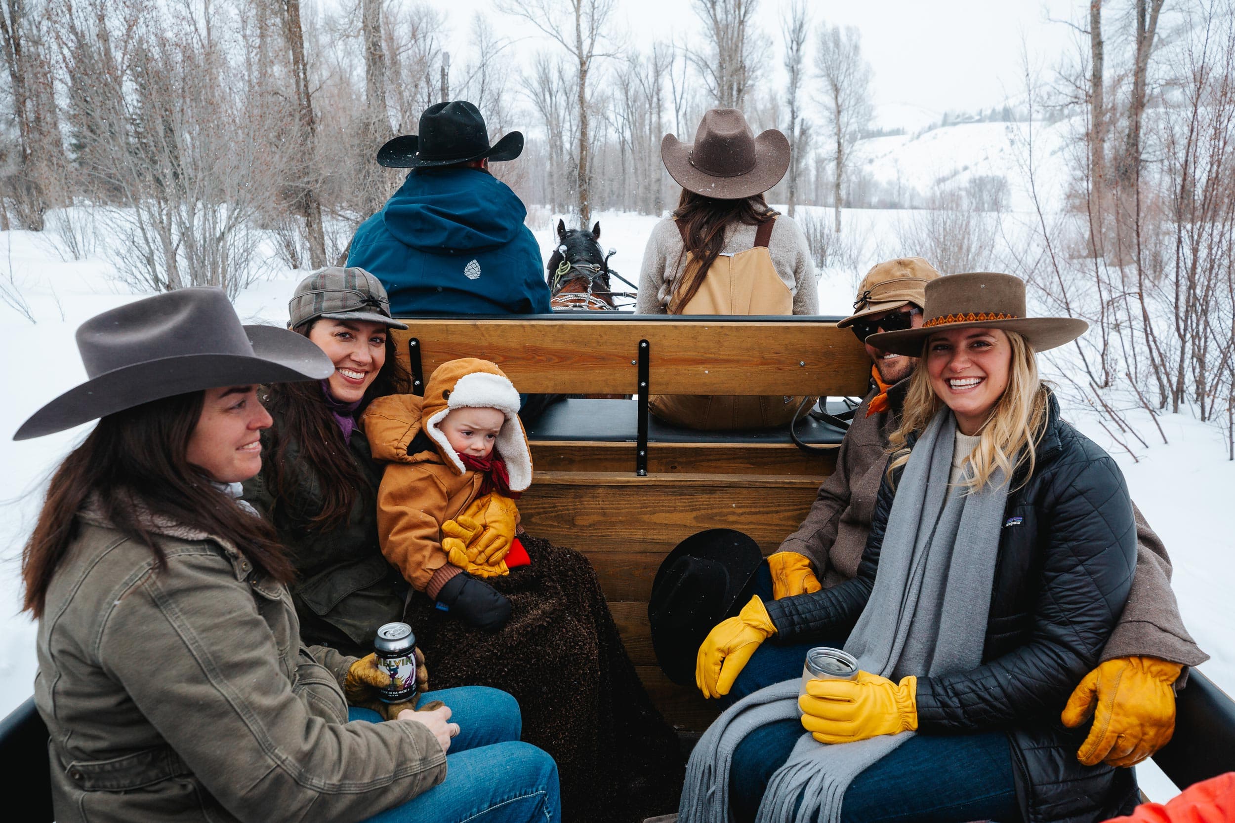 Family Taking A Sleigh Ride