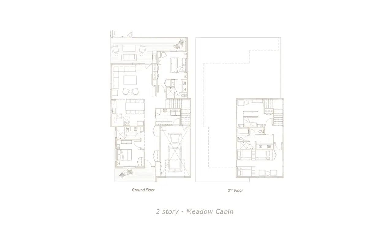 Floor Plan Lodge Cabins 2 Story Meadow Cabin