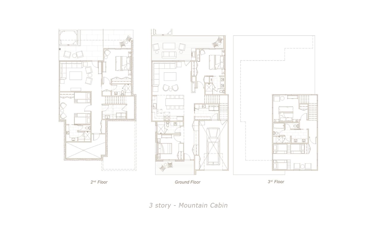 Floor Plan Lodge Cabins 3 Story Mountain Cabin