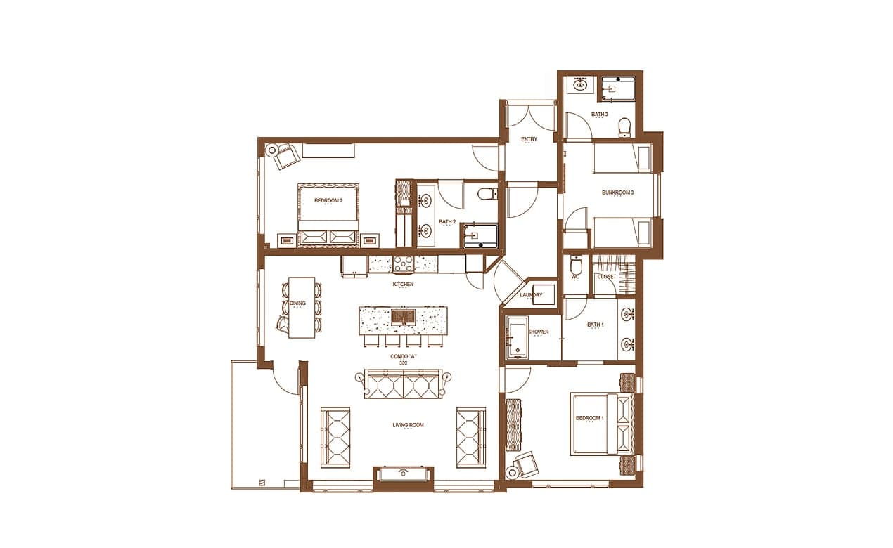 Floor Plan Sylvan Lodge Three Bedroom Canopy Suite