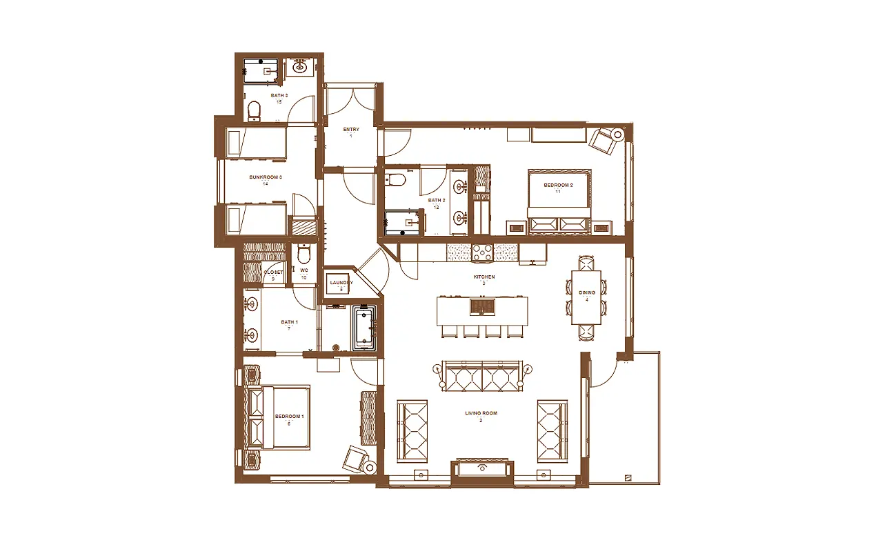 Floor Plan Sylvan Lodge Two Bedroom Canopy Suite