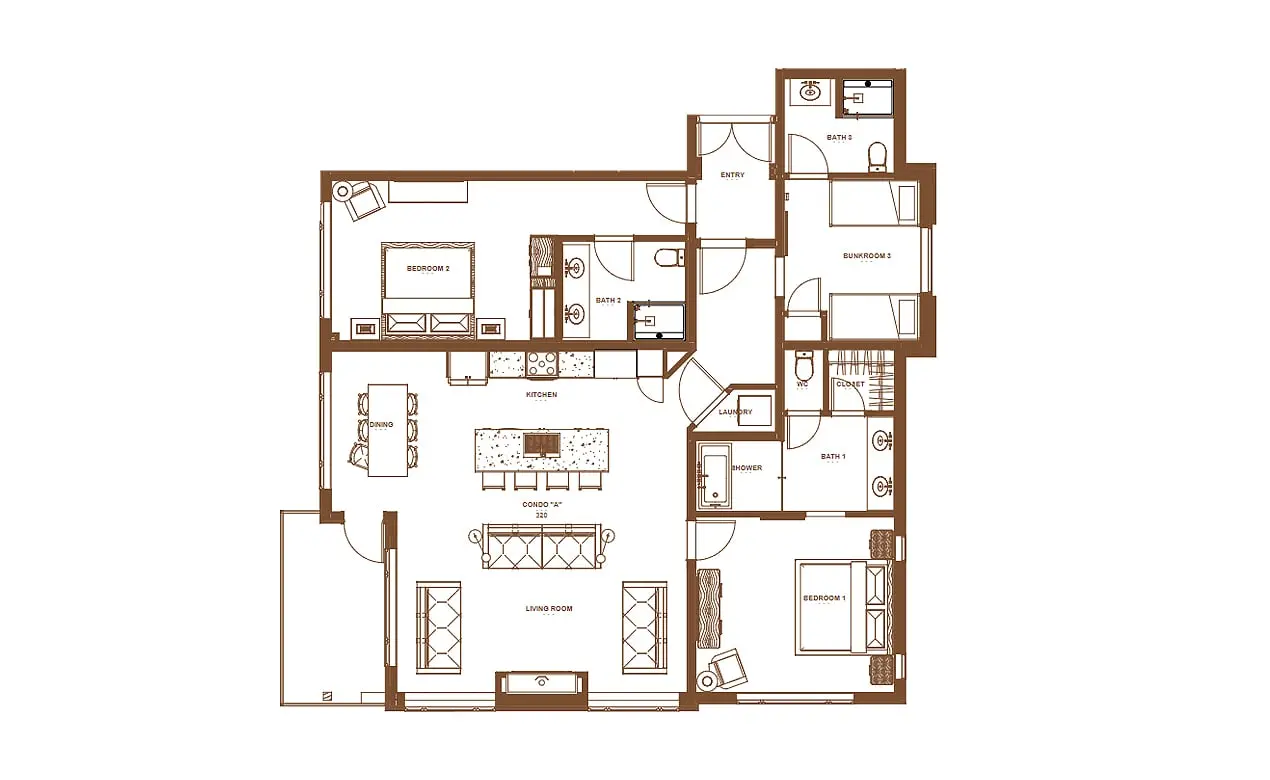 Floor Plan Sylvan Lodge Two Bedroom Suite