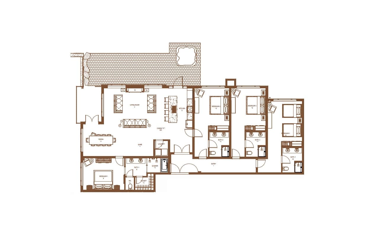 Floor Plan The Sylvan Lodge Four Bedroom Junior Penthouse