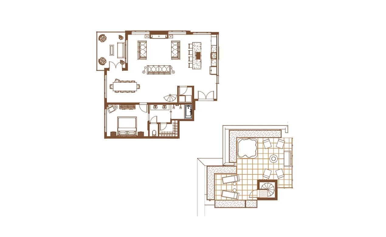 Floor Plan The Sylvan Lodge One Bedroom Junior Penthouse