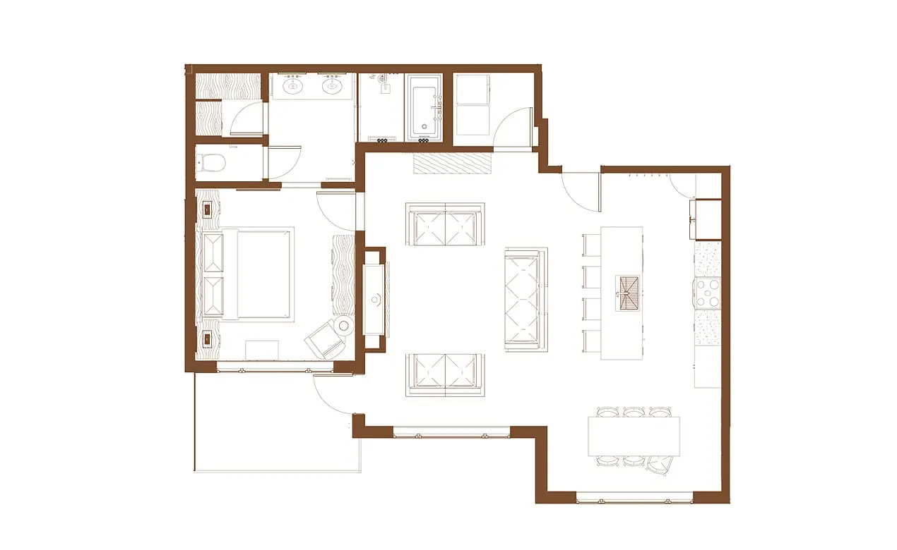 Floor Plan The Sylvan Lodge One Bedroom Suite