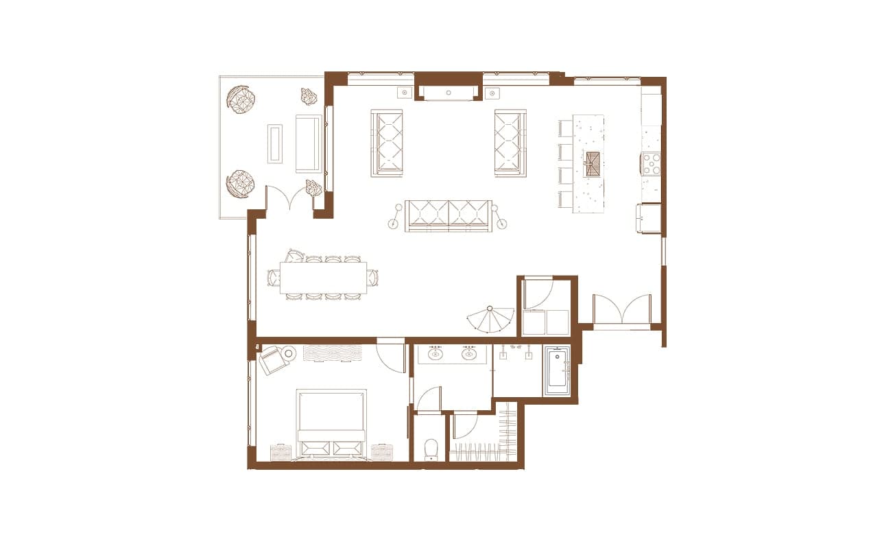 Floor Plan The Sylvan Lodge One Bedroom Suite
