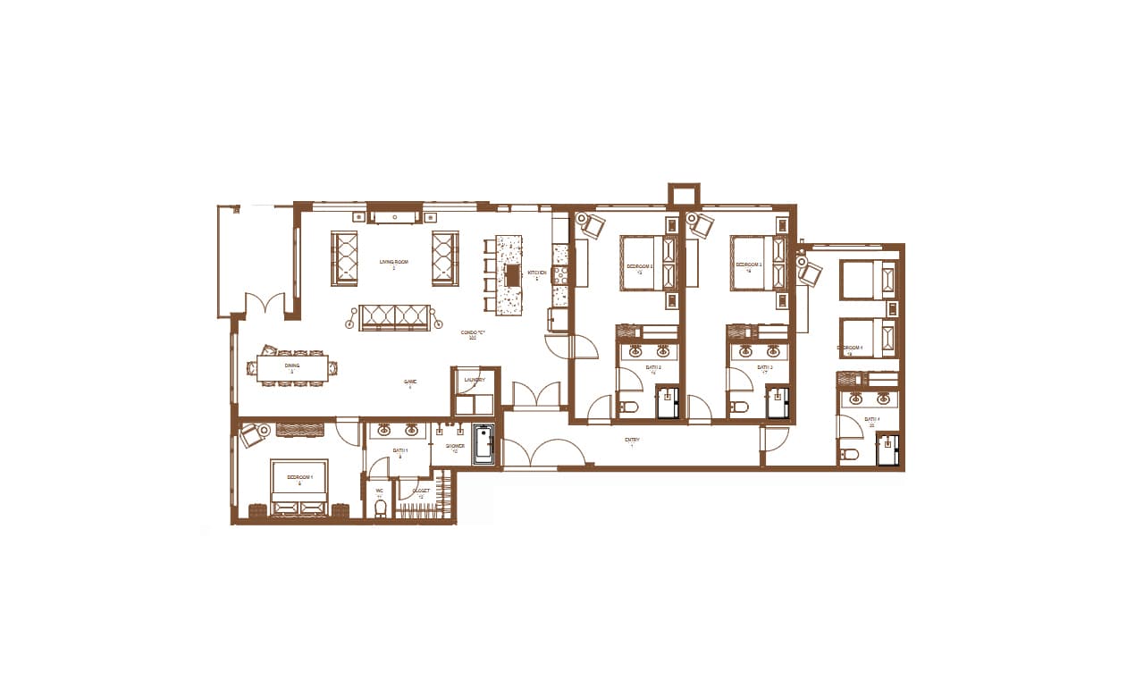 Floor Plan Four Bedroom Jr Penthouse